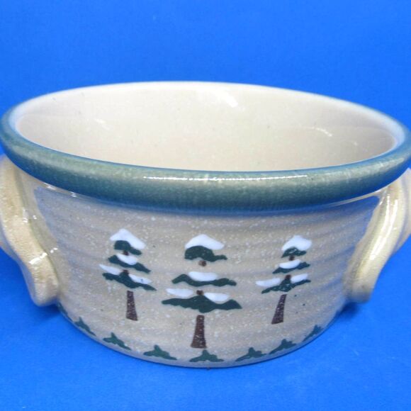 Sonoma Lodge Individual Double Handled Soup Bowl    Trees Design - Picture 5 of 10